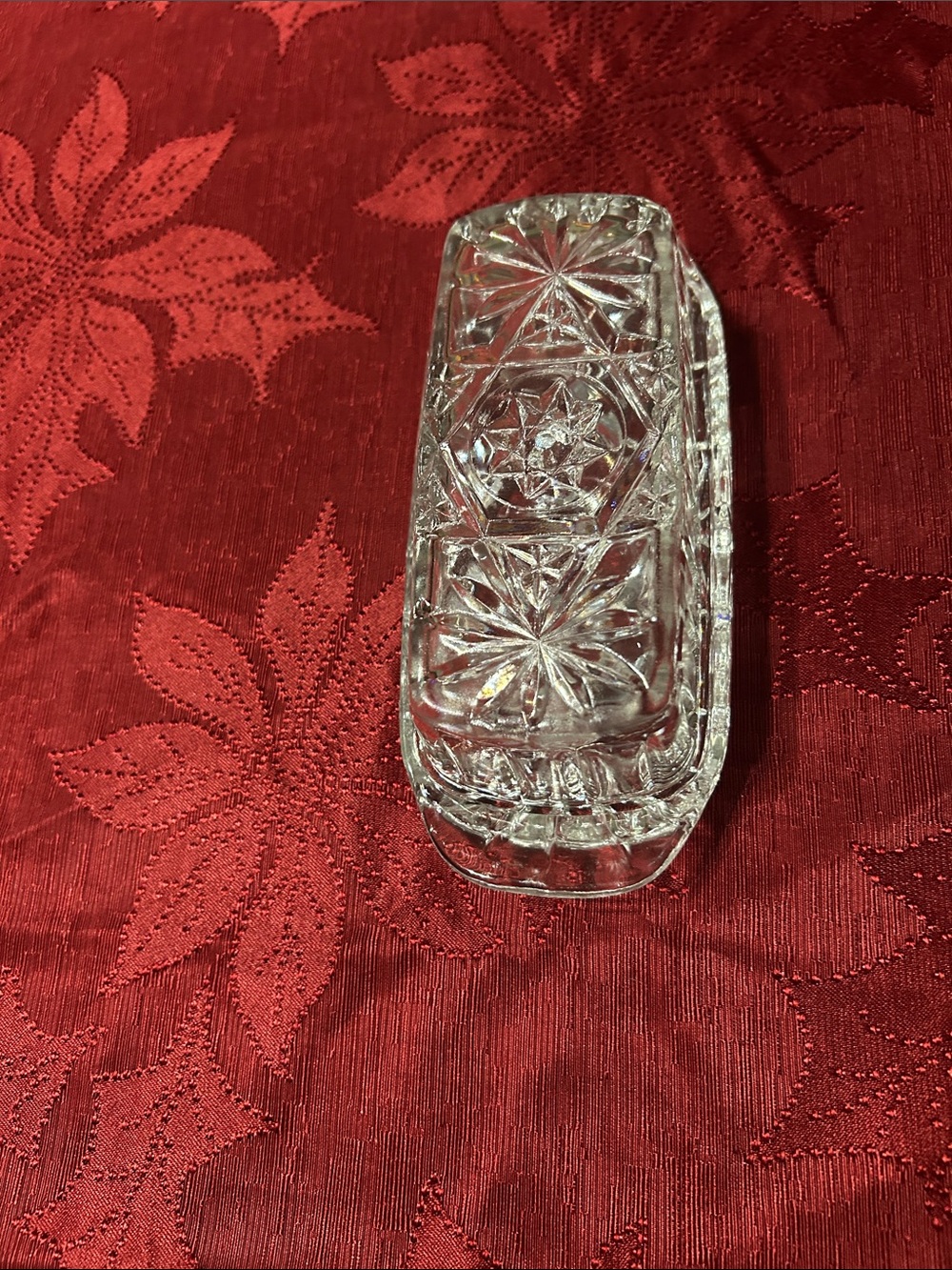 Crystal-Style Glass Butter Dish in Clear